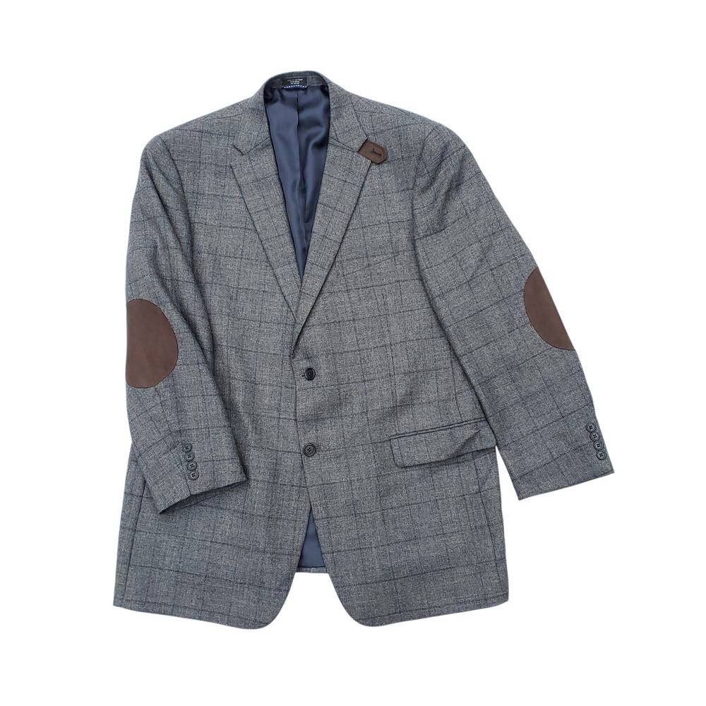 Tommy Hilfiger Ivy Prep Glen Plaid Elbow Patch Blazer Sport Jacket Professor 46L